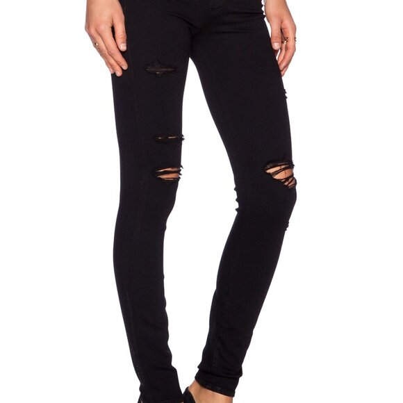 Paige Verdugo Skinny Jean in Black Shadow Destructed - Picture 2 of 3
